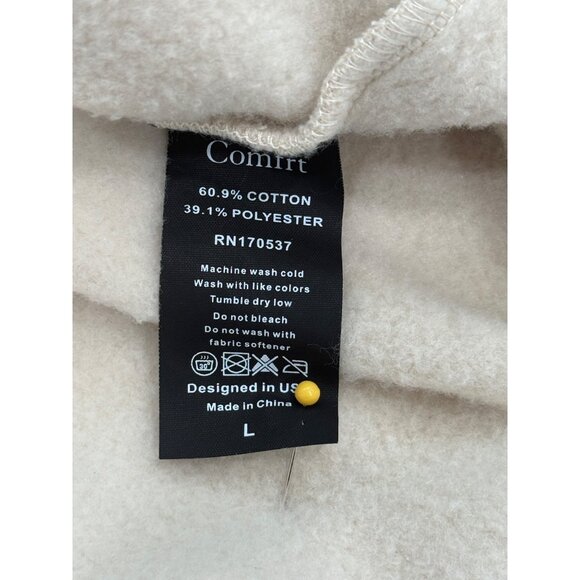 Comfrt Signature Fit Hoodie Sweatshirt Soft Bone Beige Size L - Picture 4 of 6